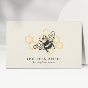 Tarjeta De Visita Logotipo de abeja vintage Abeja ruidosa