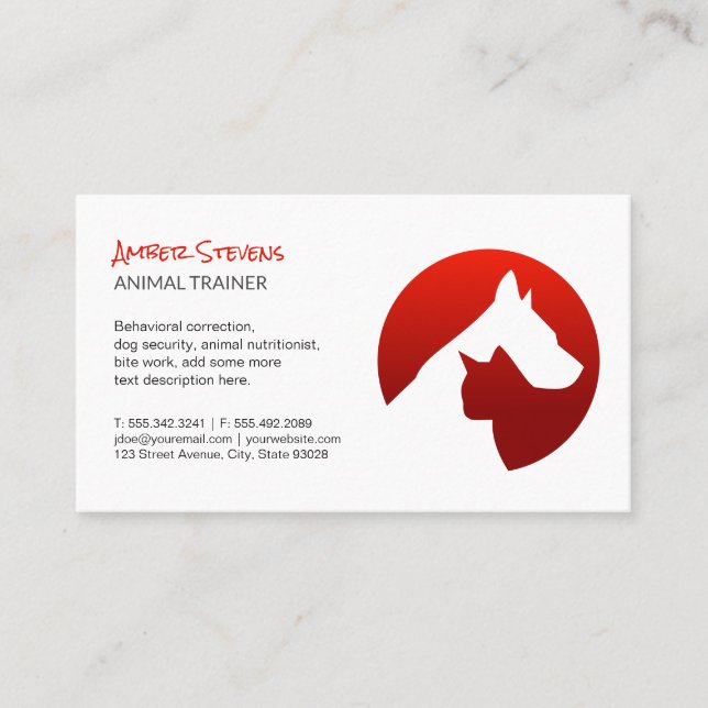 Tarjeta De Visita Logotipo de abrazo de perros (Anverso)