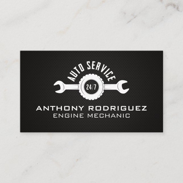 Tarjeta De Visita Logotipo de activación de servicio automático | Fi (Anverso)