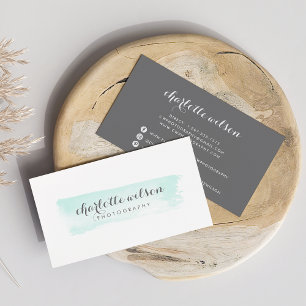 Tarjeta De Visita Logotipo de acua ligero y acuarela gris
