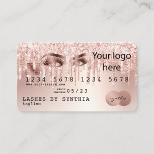 Tarjeta De Visita Logotipo de ADD con estilo Rosa Gold Long Lashes d