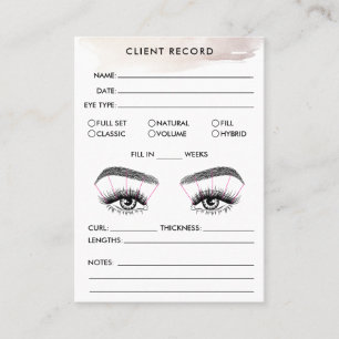 Tarjeta De Visita Logotipo de adición de registro de cliente de Lash