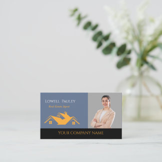Tarjeta De Visita logotipo de Agente Inmobiliario Promocional Profes