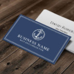 Tarjeta De Visita Logotipo de Anclaje Náutico Elegante Marina Azul<br><div class="desc">Logotipo De Anclaje Náutico Elegante Tarjeta Comercial Azul De La Marina.</div>