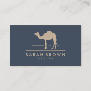 Tarjeta De Visita Logotipo de animal del desierto camello azul marin