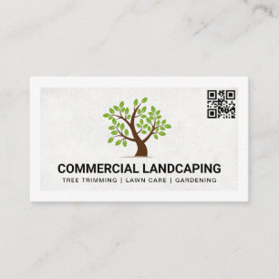 Tarjeta De Visita Logotipo de árbol   Código QR
