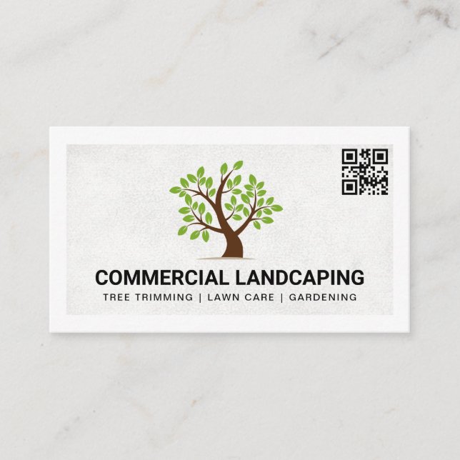 Tarjeta De Visita Logotipo de árbol | Código QR (Anverso)