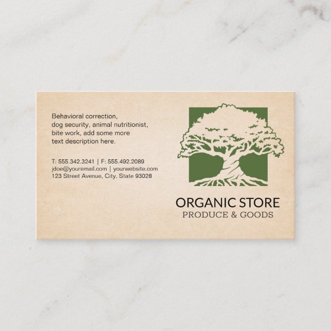 Tarjeta De Visita Logotipo de árbol de roble (Anverso)