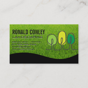 Tarjeta De Visita Logotipo de árbol estilizado   Grasa   Paisaje