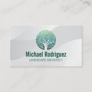 Tarjeta De Visita Logotipo de árbol estilizado   Landscaper