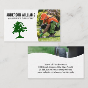 Tarjeta De Visita Logotipo de árbol estilizado   Plantación de jardi