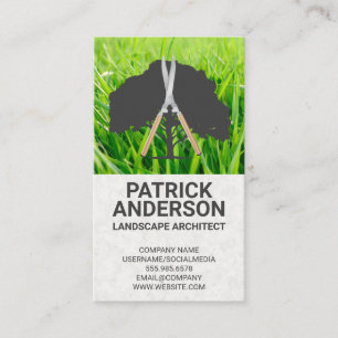 Tarjeta De Visita Logotipo de árbol   Hedge Clippers   Grasa de cort