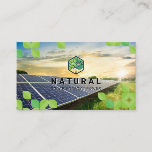 Tarjeta De Visita Logotipo de árbol   Hojas   Panel solar