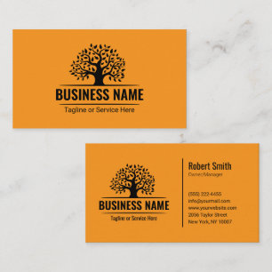 Tarjeta De Visita Logotipo de árbol negro para paisajismo profesiona