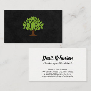 Tarjeta De Visita Logotipo de árbol y hojas
