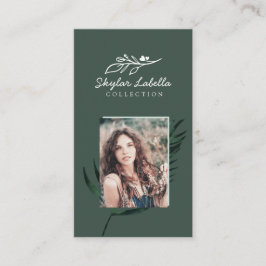 Tarjeta De Visita Logotipo de arte de la línea botánica floral moder