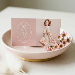 Tarjeta De Visita Logotipo de arte de la línea botánica floral moder