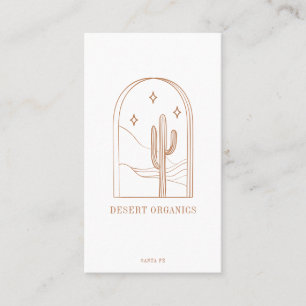 Tarjeta De Visita Logotipo de arte de línea de cactus minimalista bo