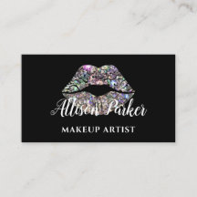 Logotipo de ARTISTA DE MAQUILLAJE plateado Beso No