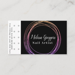 Tarjeta De Visita Logotipo de Artista de Uñas Moderno Recompensa Cir
