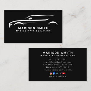 Tarjeta De Visita Logotipo de Auto Detailing, Reparación de Autos Ne