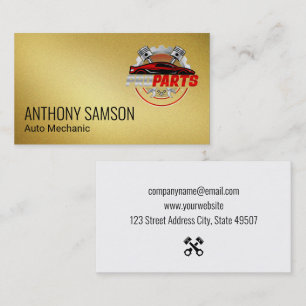 Tarjeta De Visita Logotipo de Auto Oro Repuestos de Auto