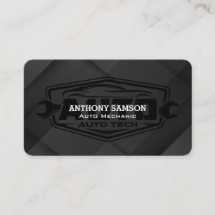 Tarjeta De Visita Logotipo de Auto Tech Negro elegante