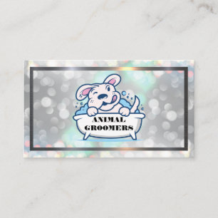 Tarjeta De Visita Logotipo de baño de perro   Fondo del Boke