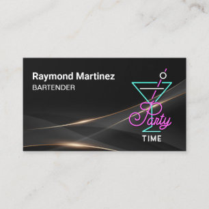 Tarjeta De Visita Logotipo de bar de cócteles Hora de fiesta Res