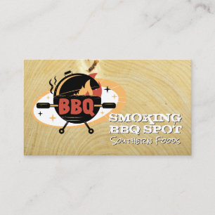 Tarjeta De Visita Logotipo de Barbacoa Catering de Restaurante