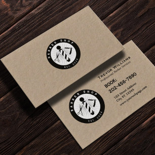Tarjeta De Visita logotipo de barbería signo barbería profesional