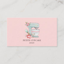 Logotipo de batidora de pastel de acuarela rosa pa