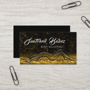 Tarjeta De Visita Logotipo de Bellas Belleza SPA Masaje Purpurina