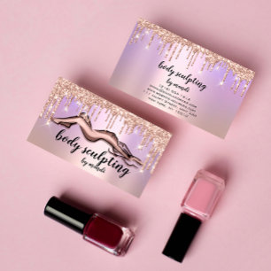 Tarjeta De Visita Logotipo de belleza de escultura corporal Rosa de