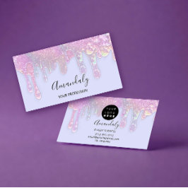 Tarjeta De Visita Logotipo de belleza de las uñas Dris Holograph Blu