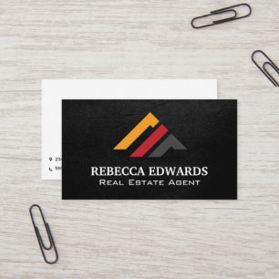 Tarjeta De Visita Logotipo de bienes raíces modernos Textura negra