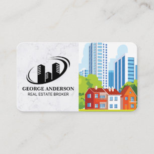 Tarjeta De Visita Logotipo de bienes raíces   Propiedades en alquile