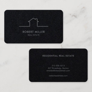 Tarjeta De Visita Logotipo de bienes raíces Realtor negro