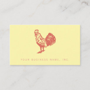 Tarjeta De Visita Logotipo de Bistro Granja Gallo Rojo Profesional