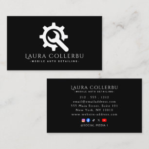 Tarjeta De Visita Logotipo de Black Auto Detailing, reparación de au