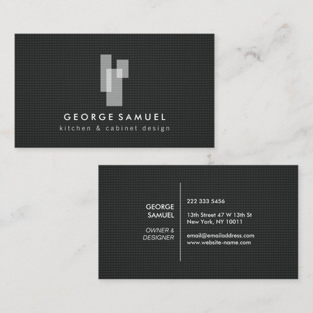 Tarjeta De Visita Logotipo de bloques arquitectónicos modernos (Anverso / Reverso)