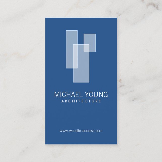 Tarjeta De Visita Logotipo de bloques arquitectónicos modernos blanc (Anverso)