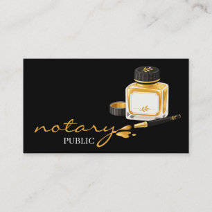 Tarjeta De Visita Logotipo de bolígrafo de agente notarial calígrafo