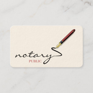 Tarjeta De Visita Logotipo de bolígrafo de agente notarial calígrafo
