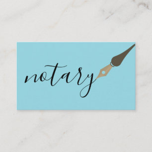 Tarjeta De Visita Logotipo de bolígrafo de agente notarial freelance