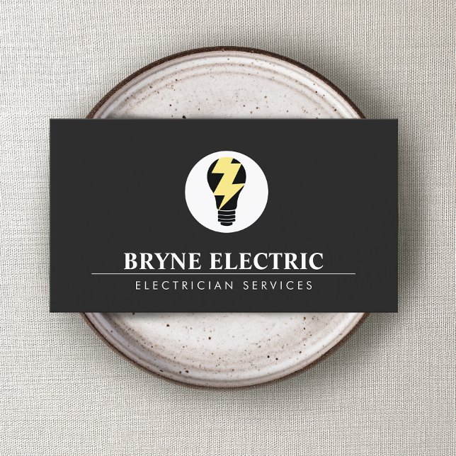 Tarjeta De Visita Logotipo de bombilla eléctrica (Subido por el creador)
