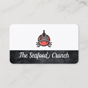Tarjeta De Visita Logotipo de Botella de Cangrejo Restaurante de M