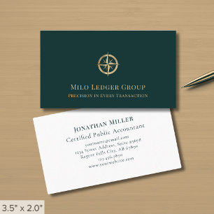 Tarjeta De Visita Logotipo de brújula de lujo