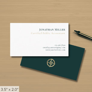 Tarjeta De Visita Logotipo de brújula profesional simple
