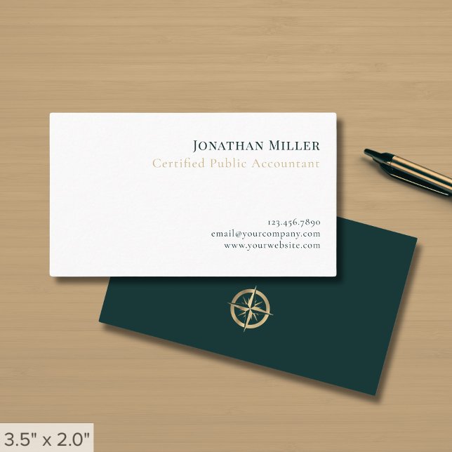 Tarjeta De Visita Logotipo de brújula profesional simple (Subido por el creador)